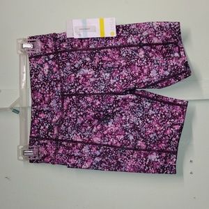 Purple Starling Flower Fields Girls Biker Shorts